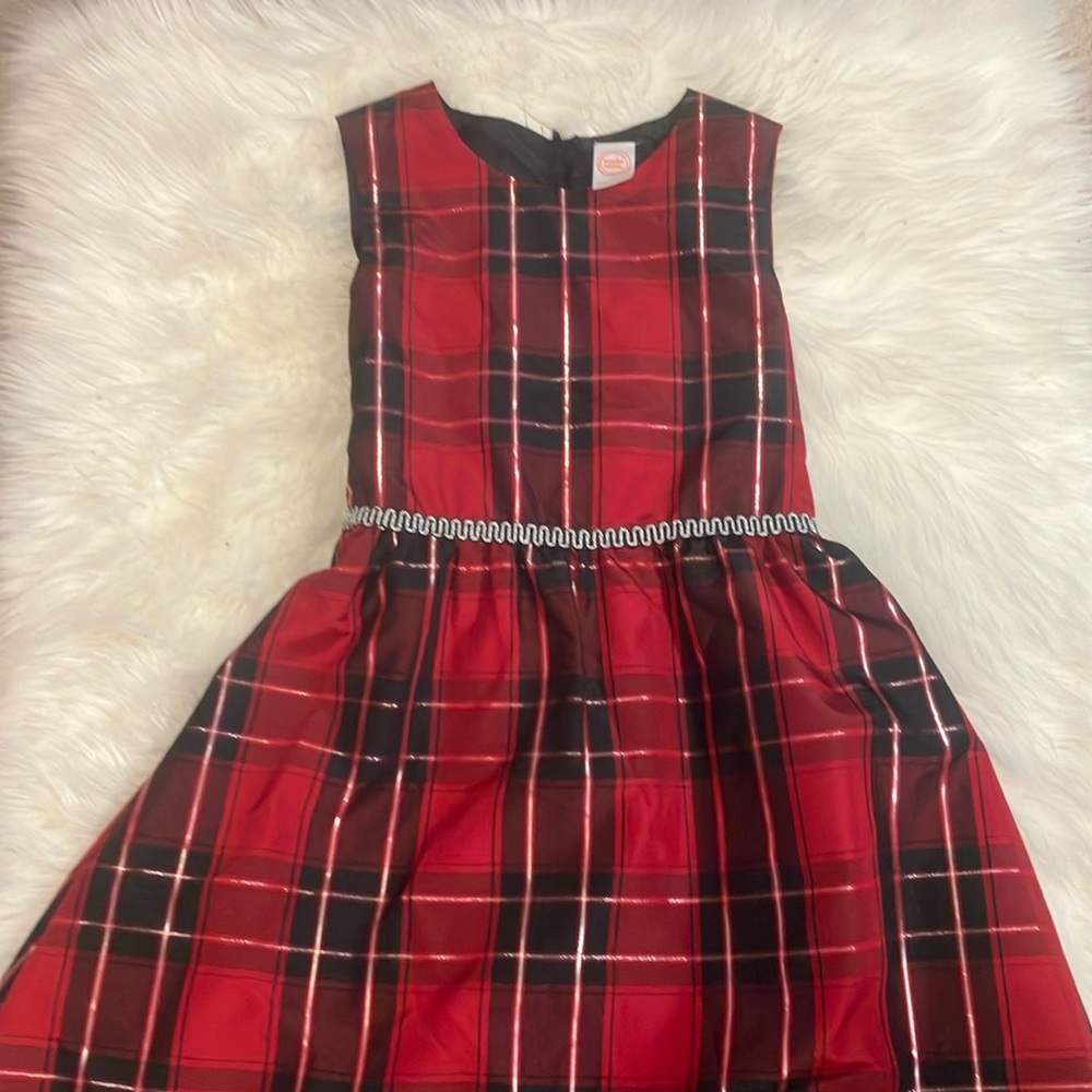 Black & red plaid long dress